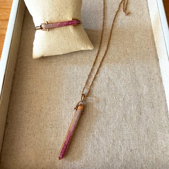 Stella & Dot Rebel Pendant Pink Ombre Swarovski - Picture 1 of 1